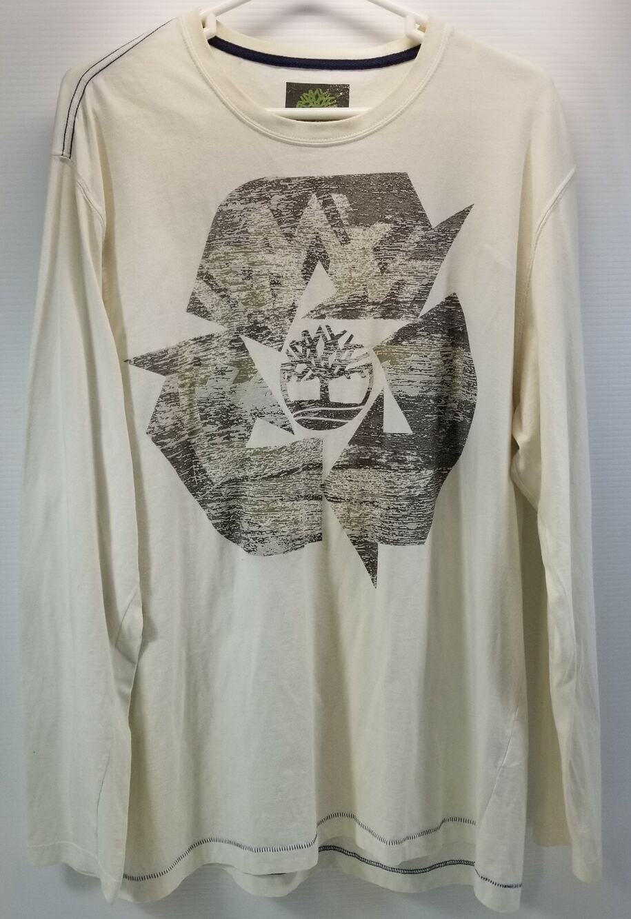 QQ) Timberland Men's Long Sleeve Organic Cotton White T Shirt XL